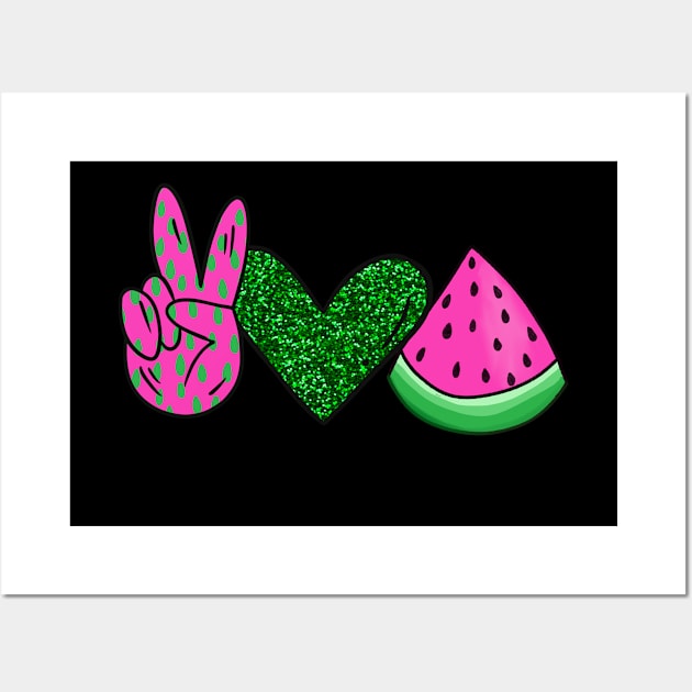 Peace Love and Watermelon Wall Art by DANPUBLIC